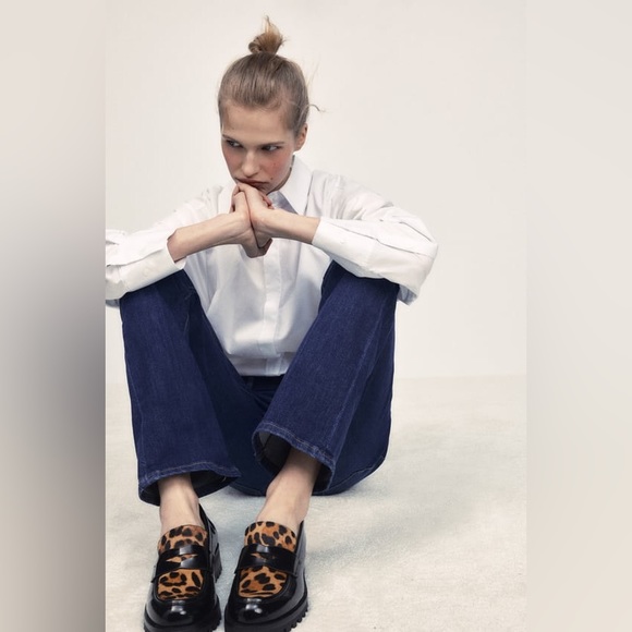 Zara ANIMAL PRINT LOAFERS NWT - Picture 3 of 7